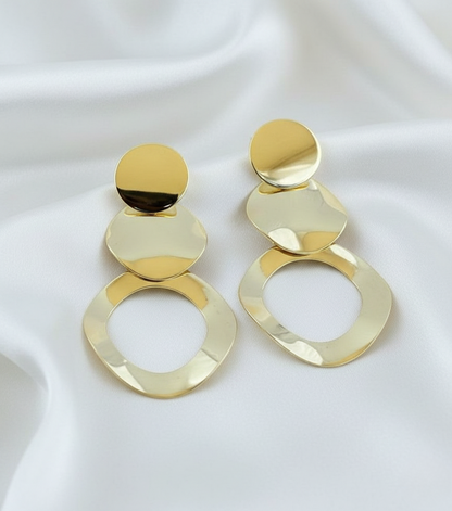 Golden Halo Statement Drop Earrings