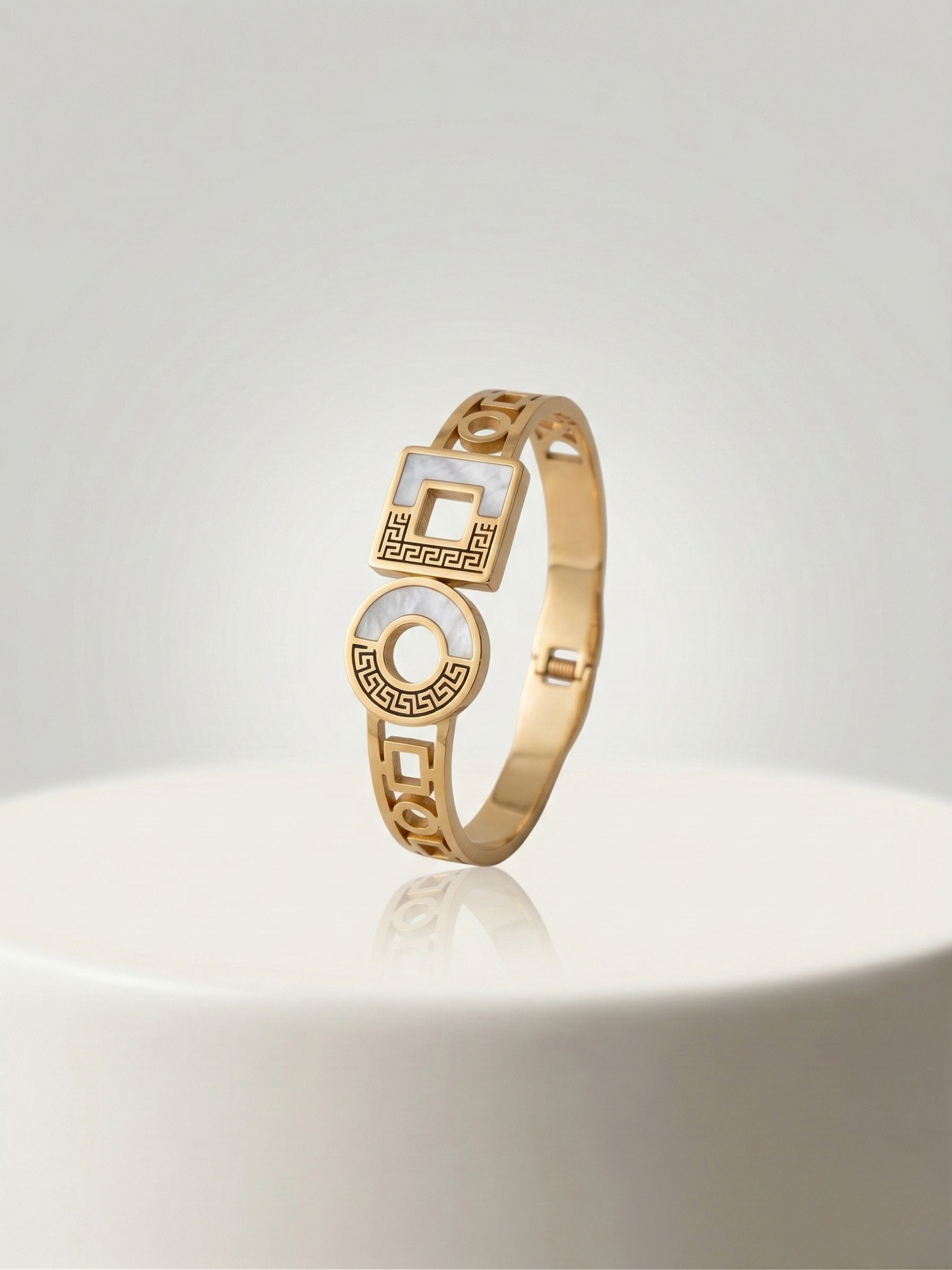 Stylish Gold Plated Dual Shape Designer Bracelet