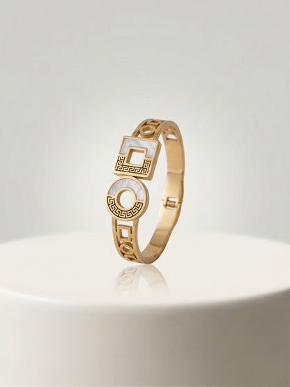 Stylish Gold Plated Dual Shape Designer Bracelet