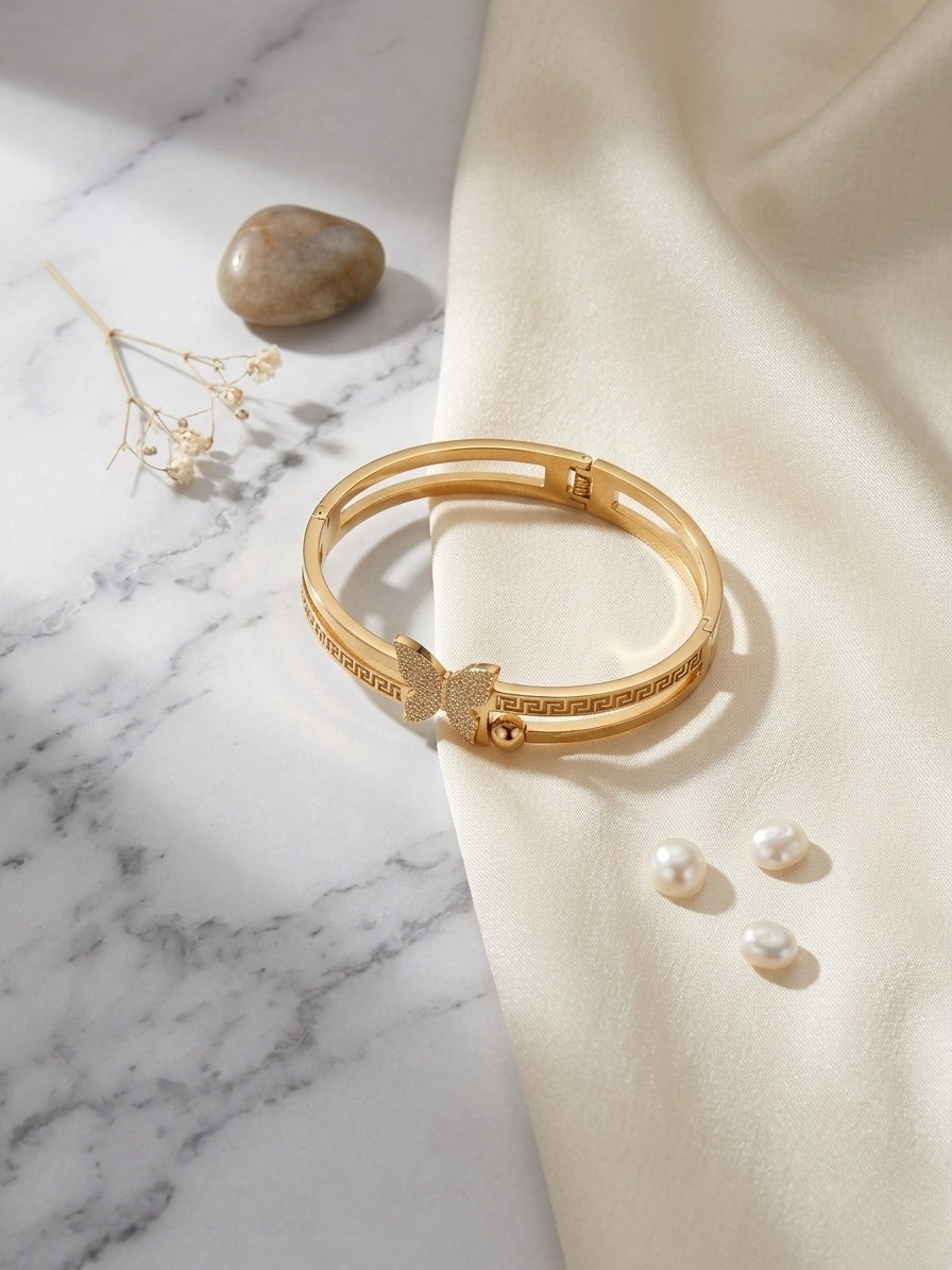 Elegant Korean Style Gold Butterfly Charm Bracelet