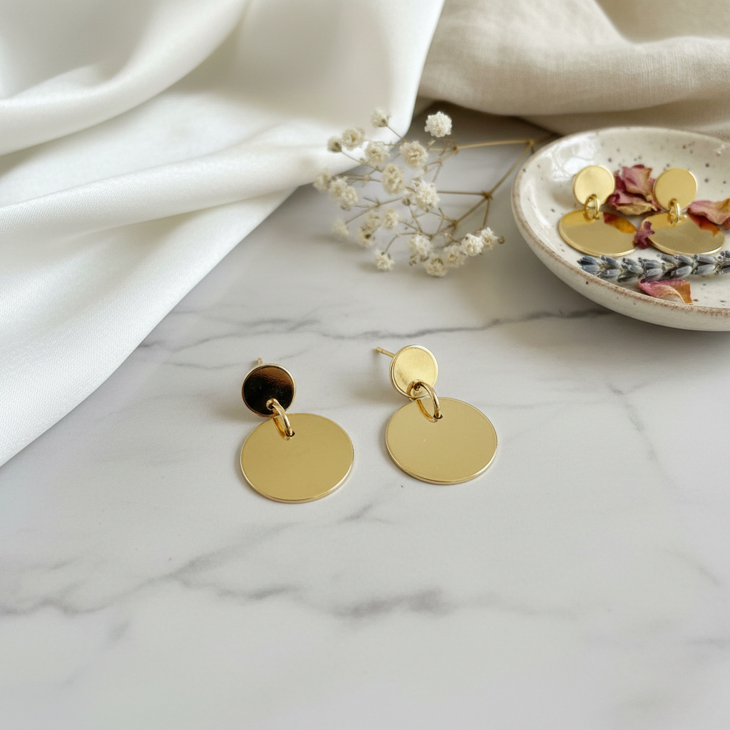 Golden Aura Minimal Drop Earrings
