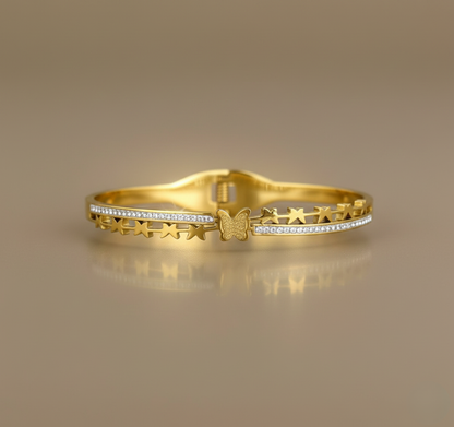 Star & Butterfly Gold Kada Bracelet for Women