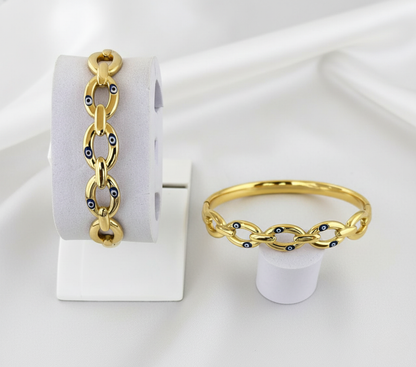 Designer Evil Eye Link Kada in Premium Gold Finish for Daily & Party Wear