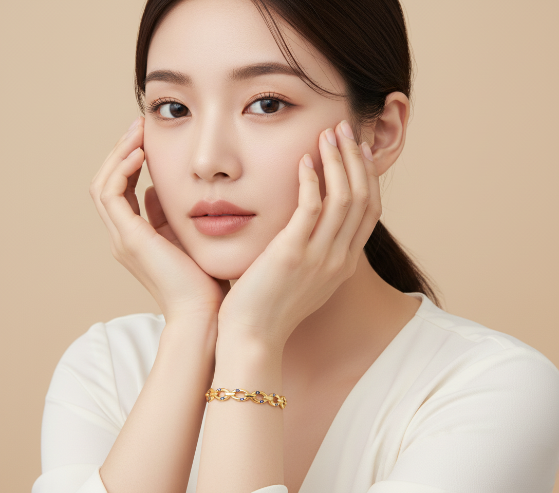 Designer Evil Eye Link Kada in Premium Gold Finish for Daily & Party Wear