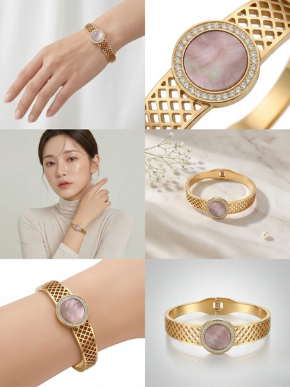 Elegant Gold Plated Designer Bracelet with Crystal